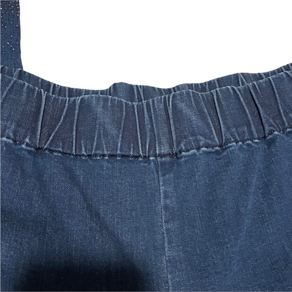 Soft Surroundings Dazzle Crop Jeans 1X Pull On Rhinestone Embellished - Picture 8 of 13